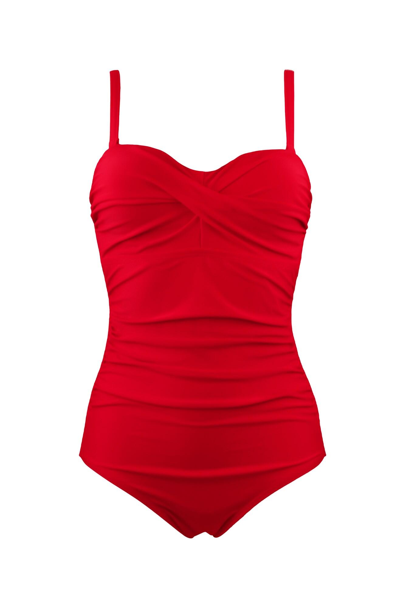 Pour Moi Santa Monica Strapless Tummy Control Swimsuit - Red
