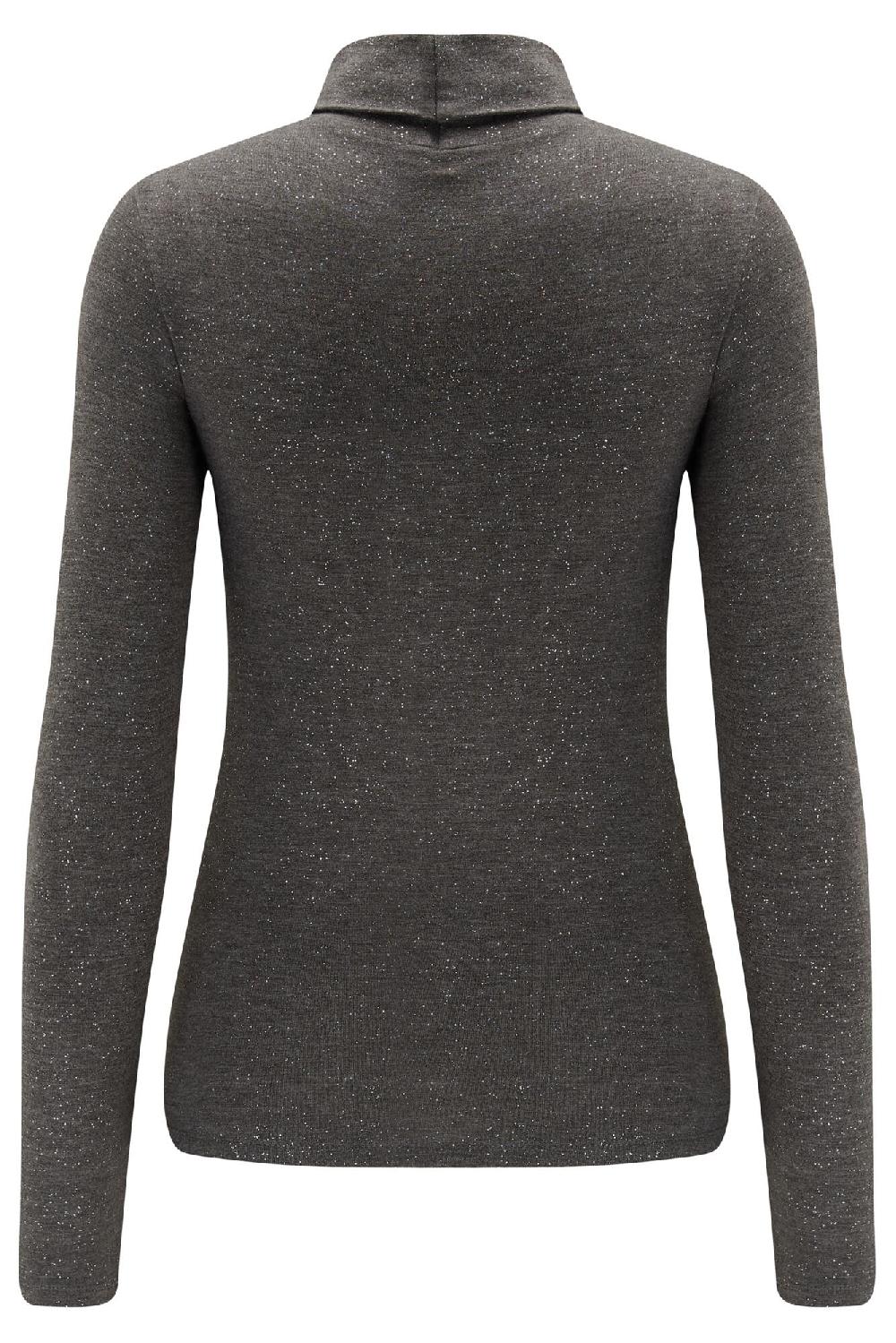 Pour Moi Second Skin Thermal Roll Neck Top - Glitter Charcoal