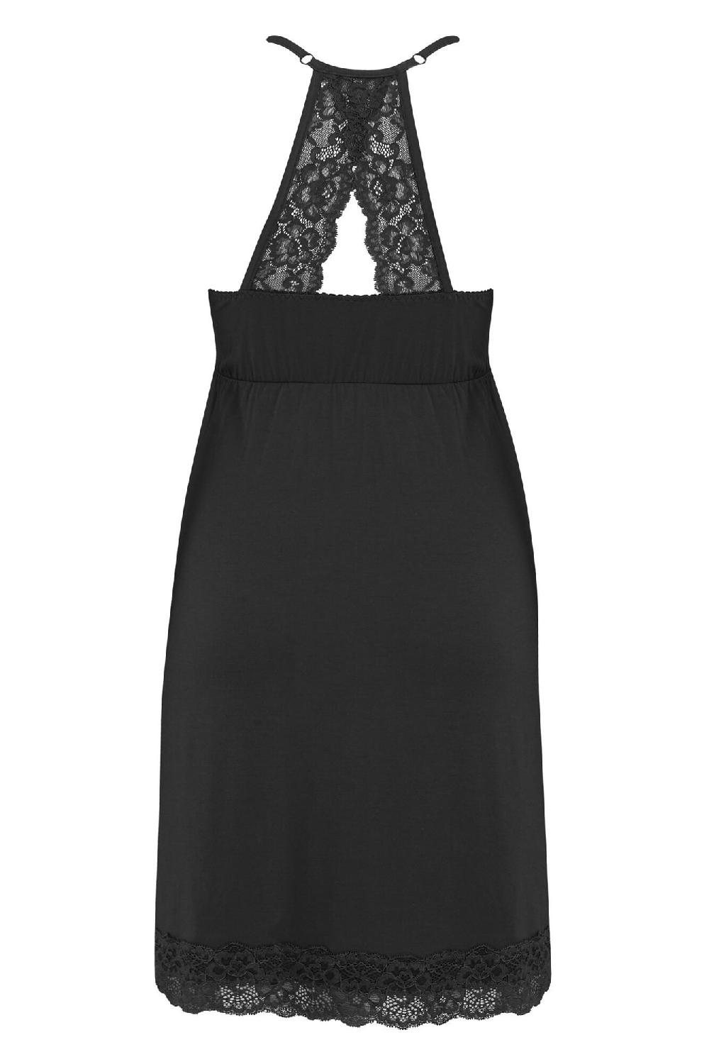 Pour Moi Sofa Loves Lace Removable Cup Jersey Chemise - Black