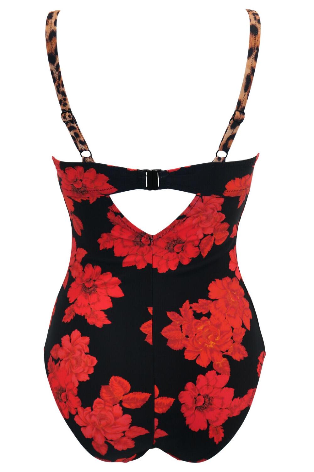 Pour Moi St Lucia Padded Underwired Swimsuit - Rose/Leopard