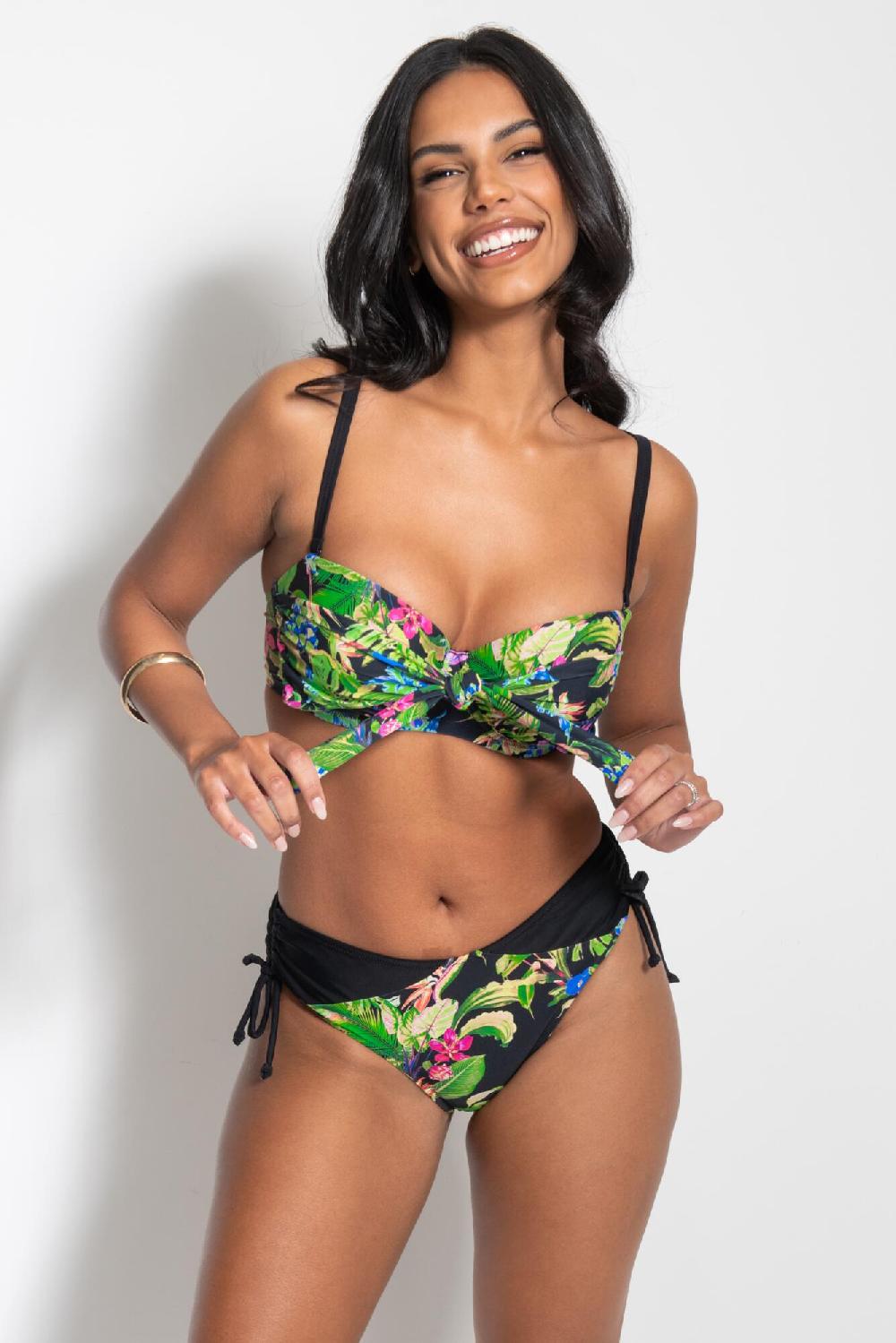 Pour Moi St Lucia Strapless Padded Underwired Multiway Bikini Top - Tropical