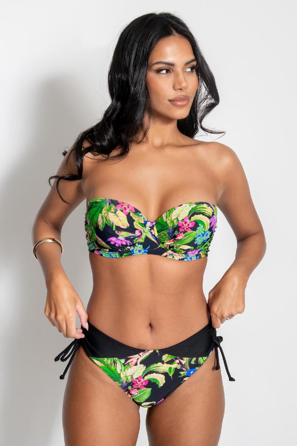Pour Moi St Lucia Strapless Padded Underwired Multiway Bikini Top - Tropical
