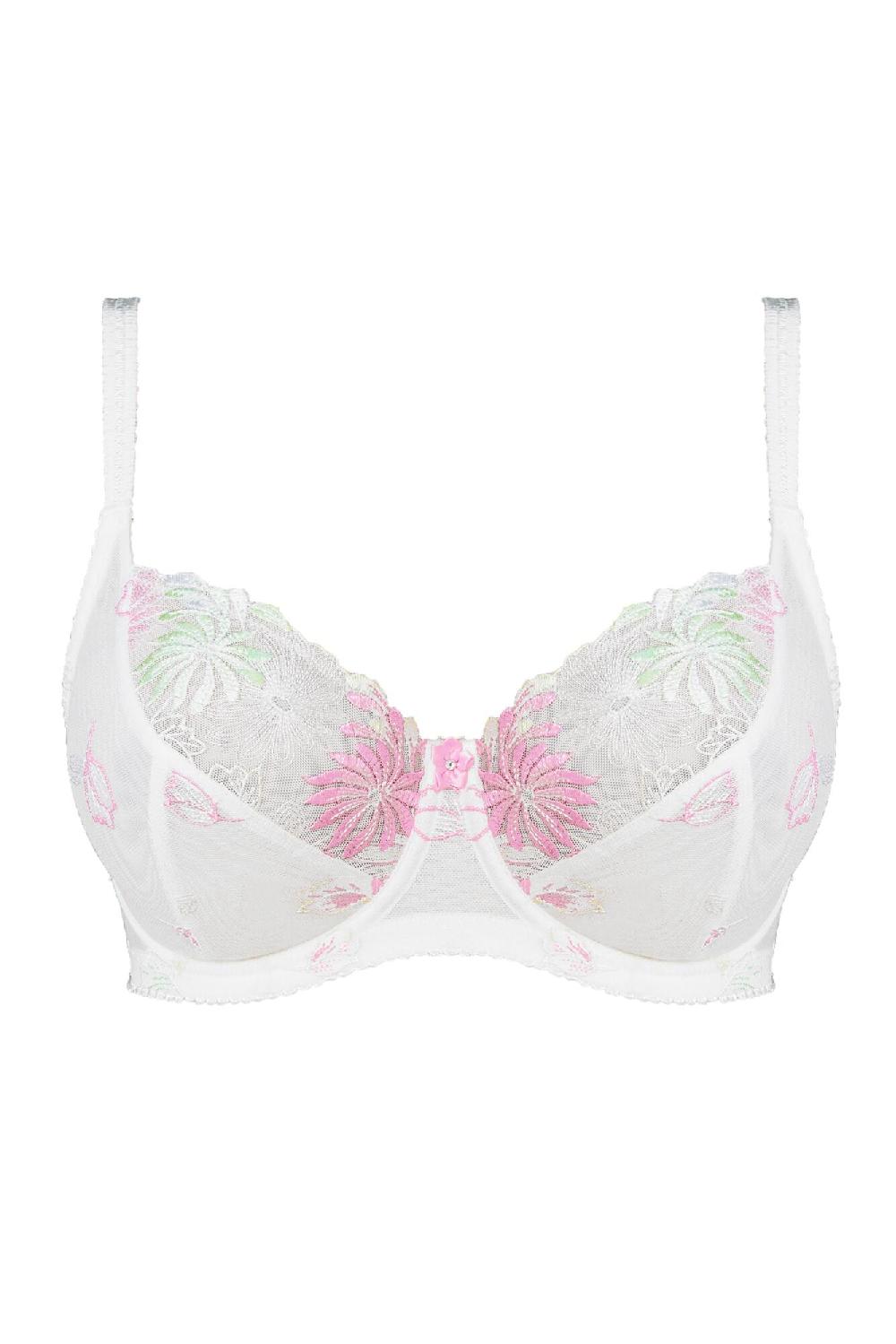Pour Moi St Tropez Full Cup Bra C-J - White/Pink/Green