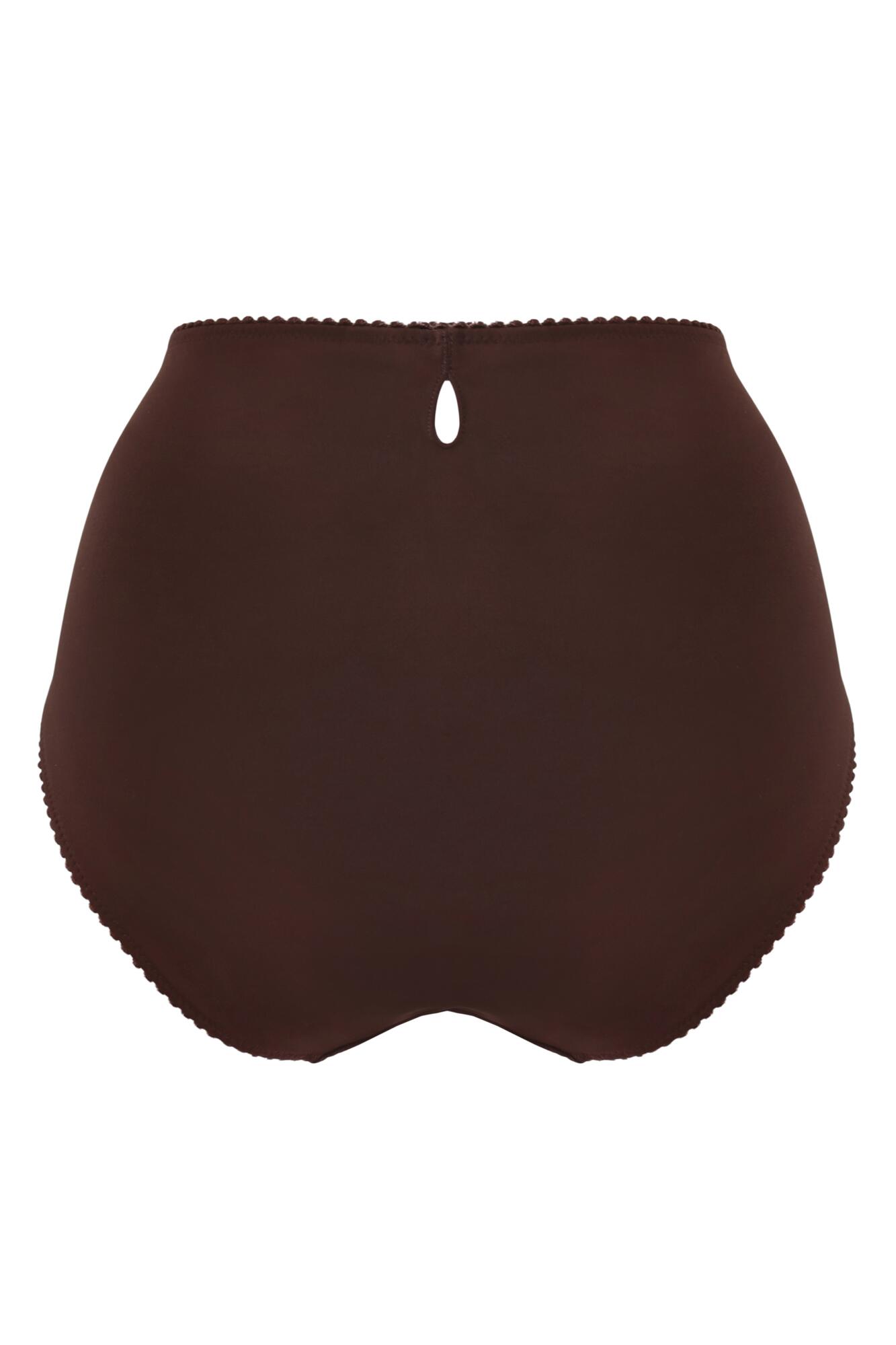 Pour Moi St Tropez High-Waist Deep Brief - Chocolate/Red