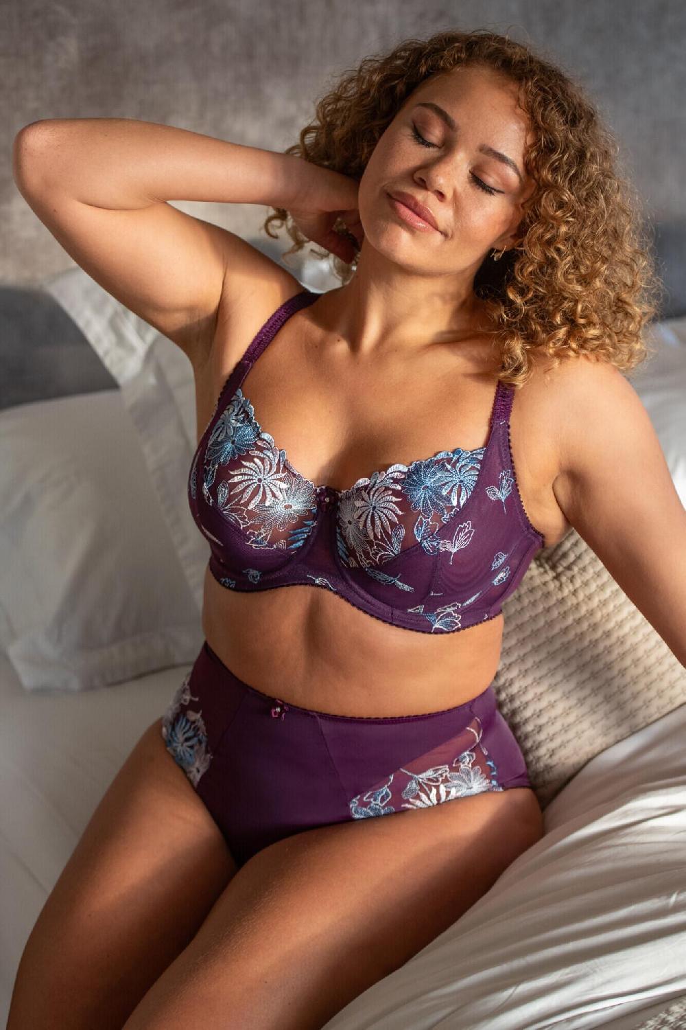 Pour Moi St Tropez High-Waist Deep Brief - Purple/Blue