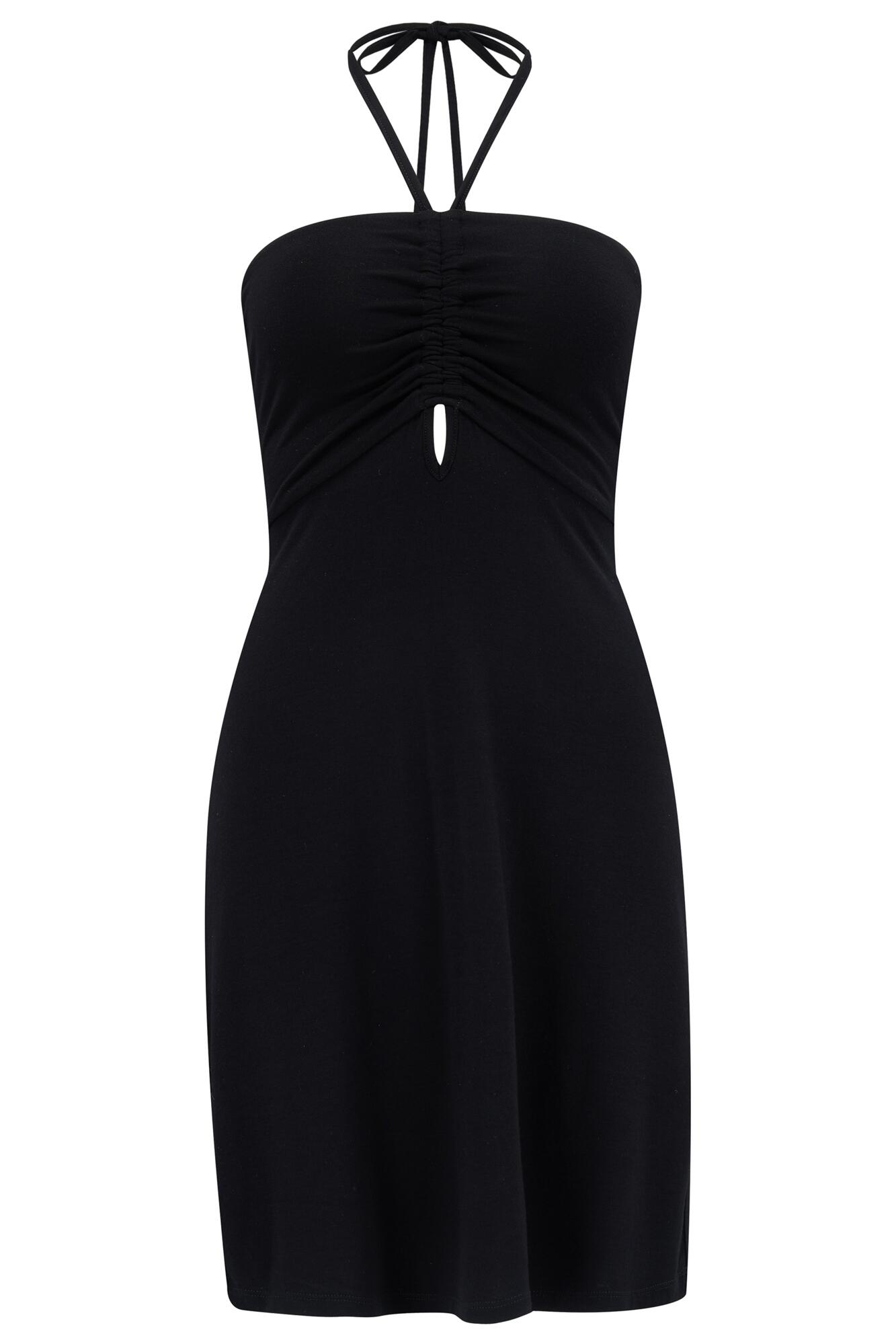 Pour Moi Strappy Halter Neck Jersey Mini Dress - Black