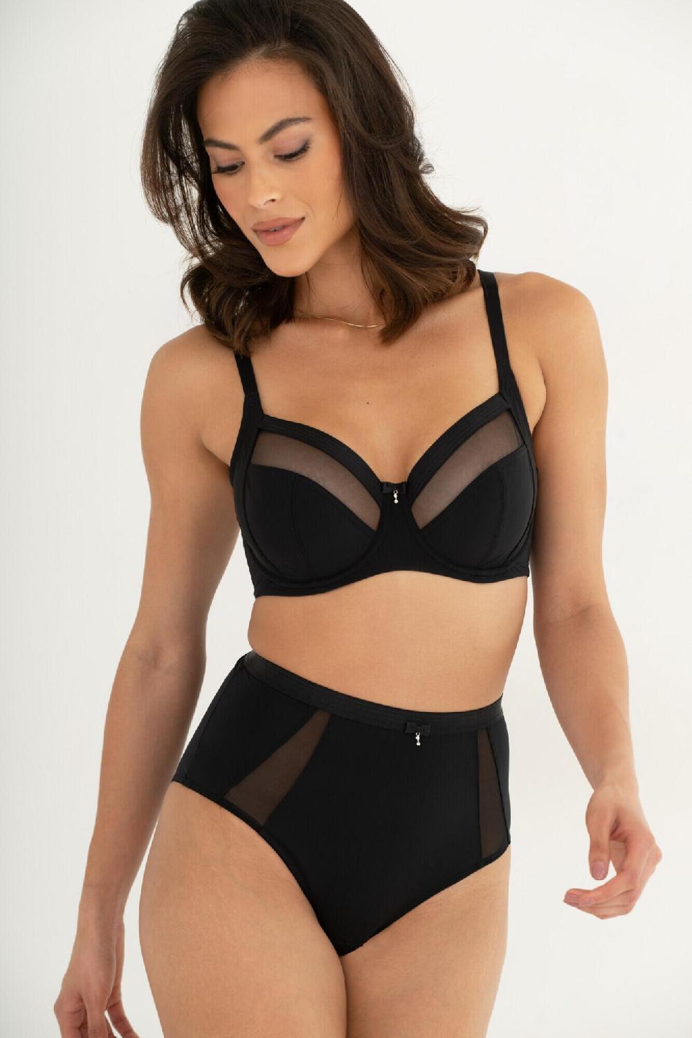 Pour Moi Viva Luxe Non-Padded Side Support Bra D-J - Black