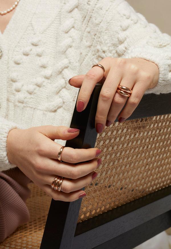 Pour Toi Chunky Baguette Ring Rosegold