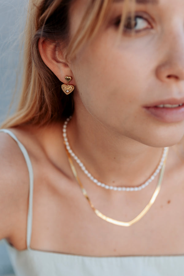 Pour Toi Heart Drop Earrings