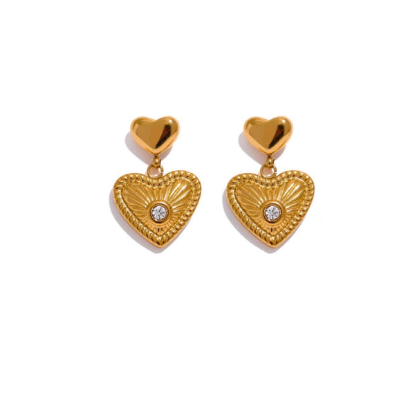 pour toi Heart Drop Earrings