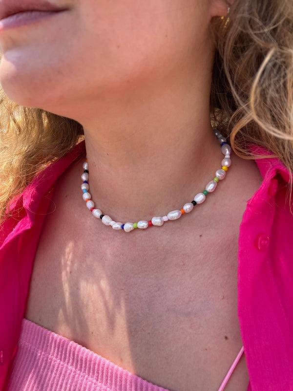 Pour Toi Multicolor Keshi Pearl Choker