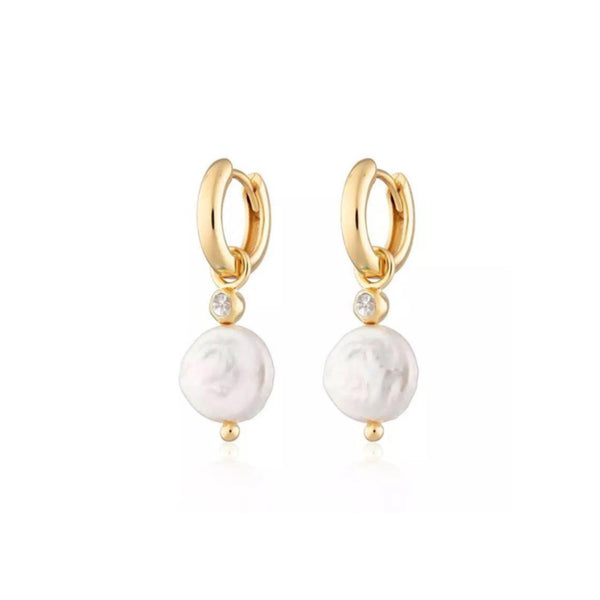 pour toi Solitaire Keshi Pearl Hoops