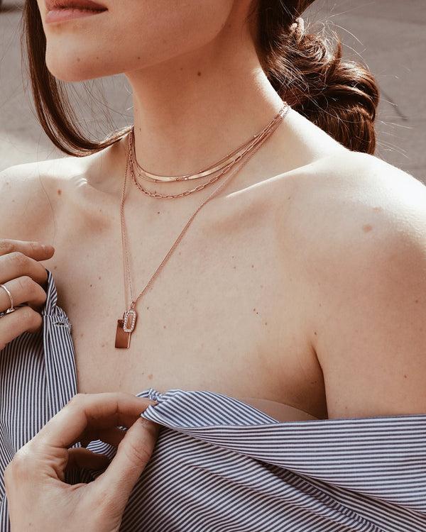 Pour Toi Sparkly Tag Necklace