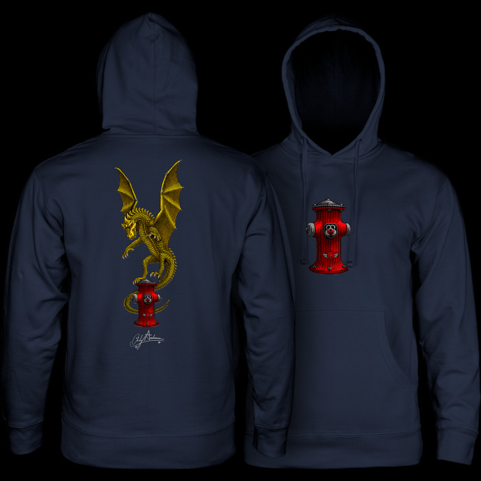 powell peralta Powell Peralta Andy Anderson Hydrant Hooded Sweatshirt Mid Weight Navy