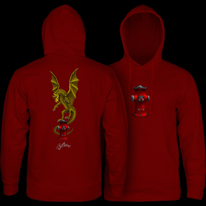 powell peralta Powell Peralta Andy Anderson Hydrant Hooded Sweatshirt Mid Weight Maroon