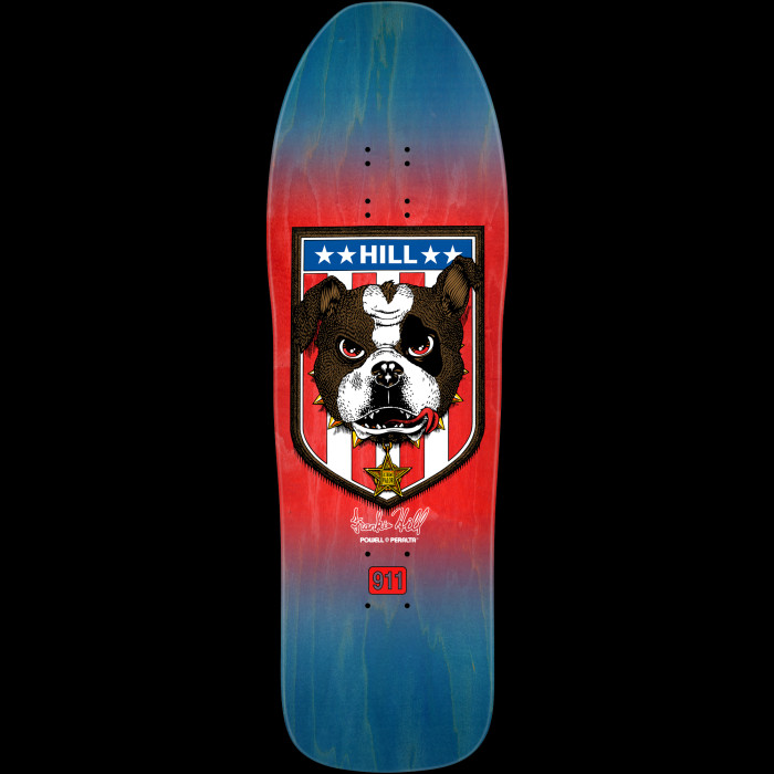 powell peralta Powell Peralta Frankie Hill Bulldog Reissue Skateboard Deck Blue/Red fade - 10 x 31.5