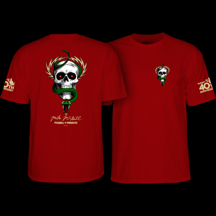 powell peralta Powell Peralta McGill Skull & Snake 40th Anniversary T-shirt Garnet