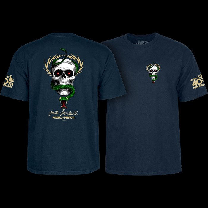 powell peralta Powell Peralta McGill Skull & Snake 40th Anniversary T-Shirt Navy
