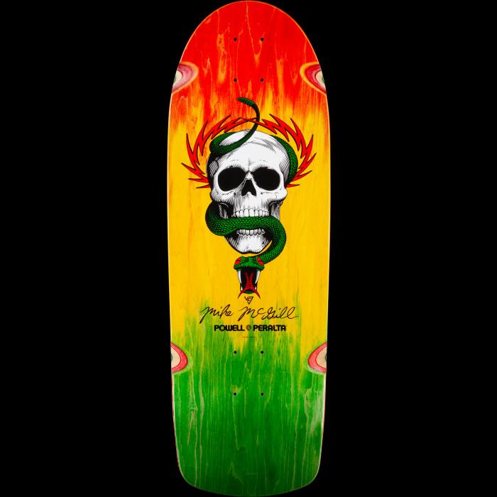 powell peralta Powell Peralta Mike McGill Skull & Snake Skateboard Deck Rasta Fade - 10 x 30.125