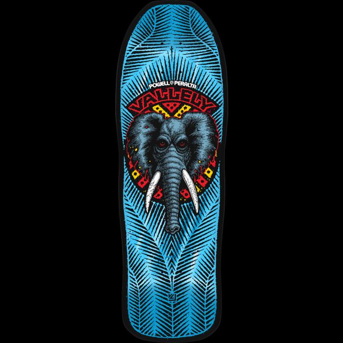 powell peralta Powell Peralta Mike Vallely Elephant Reissue Skateboard Deck Blue Foil - 9.85 x 30
