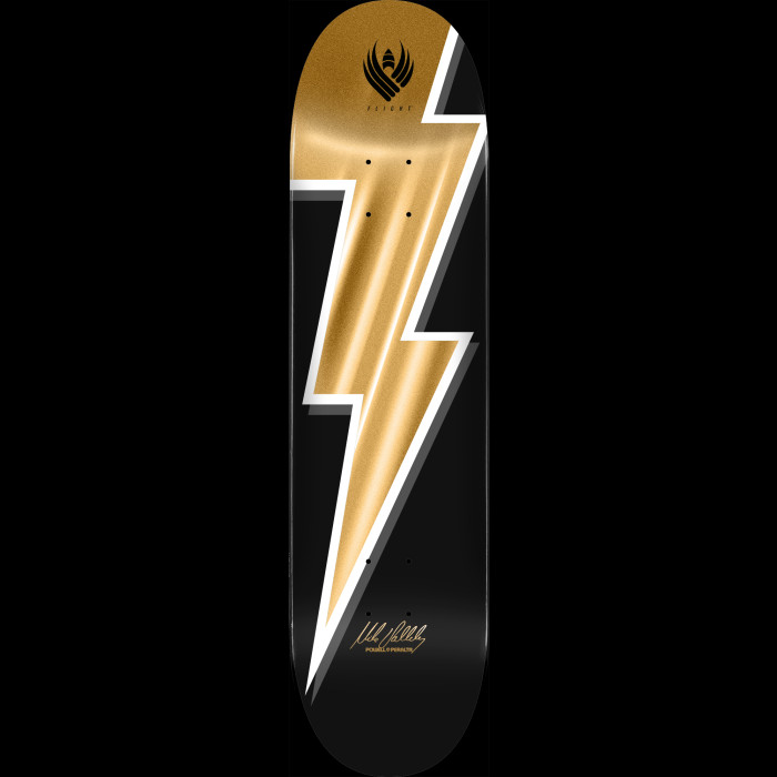 powell peralta Powell Peralta Mike Vallely Lightning Bolt FLIGHT Skateboard Deck Gold Foil - 8.5 x 32.08