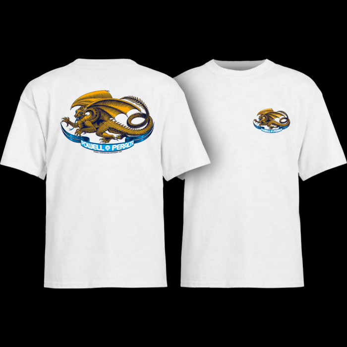 powell peralta Powell Peralta Oval Dragon YOUTH T-shirt - White