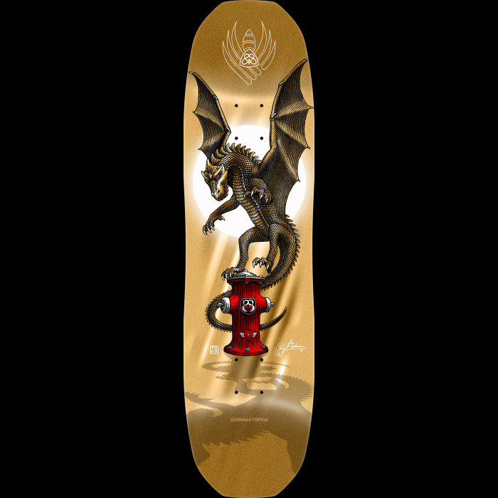 powell peralta Powell Peralta Pro Andy Anderson Hydrant FLIGHT® Skateboard Deck Gold Foil - Shape 311 - 8.4 x 32