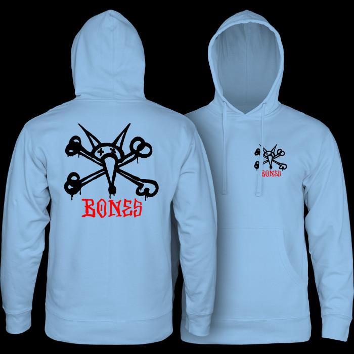 powell peralta Powell Peralta Rat Bones Hooded Sweatshirt Mid Weight Aqua Blue