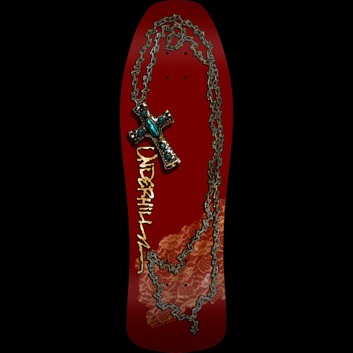 powell peralta Powell Peralta Ray Underhill Cross Reissue Skateboard Deck Burgundy/Gold Foil - 9.9 x 31.5