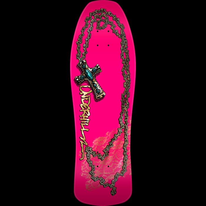 powell peralta Powell Peralta Ray Underhill Cross Reissue Skateboard Deck Pink/Gold Foil - 9.9 x 31.5