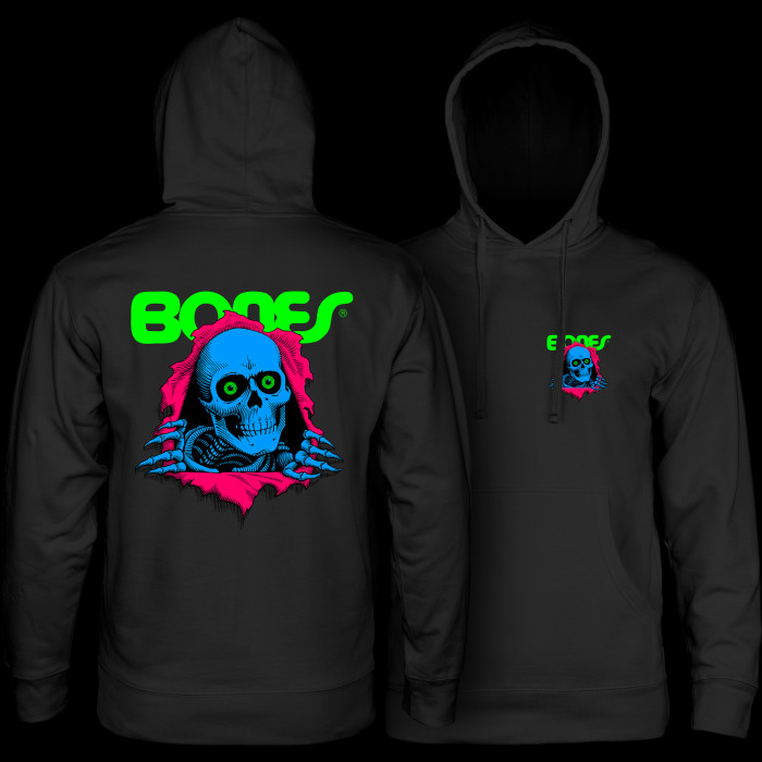 powell peralta Powell Peralta Ripper Hooded Sweatshirt Mid Weight Blacklight Black