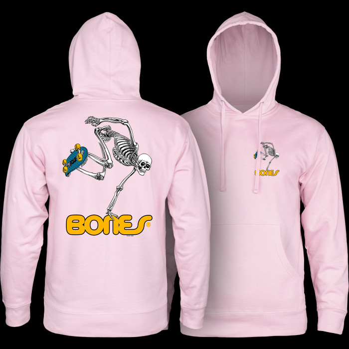 powell peralta Powell Peralta Sk8board Skeleton Hooded Sweatshirt Light Pink