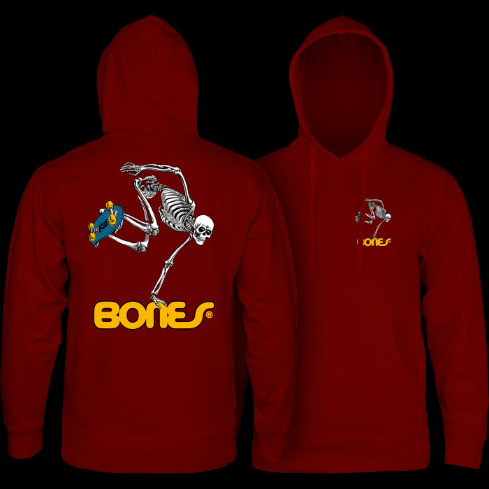 powell peralta Powell Peralta Skateboard Skeleton Hooded Sweatshirt Mid Weight Maroon