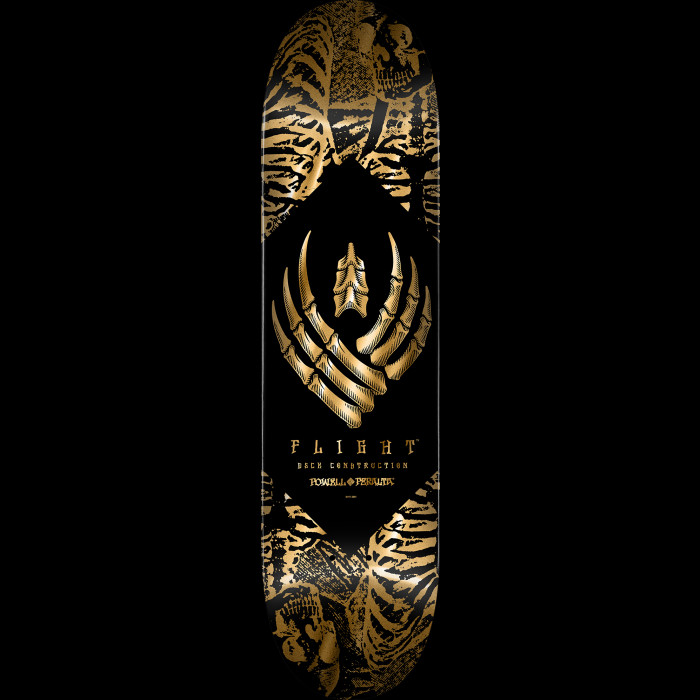 powell peralta Powell Peralta Skeleton Gold Foil FLIGHT Skateboard Deck - 8.63" K26