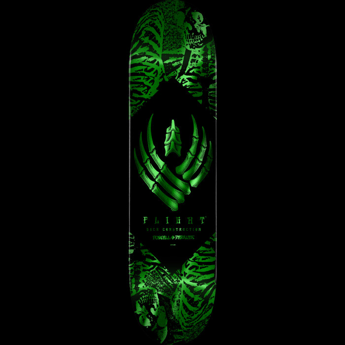 powell peralta Powell Peralta Skeleton Green Foil FLIGHT Skateboard Deck - 8.5" K26