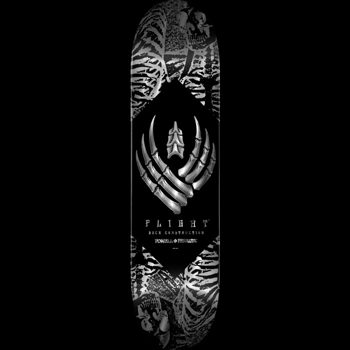 powell peralta Powell Peralta Skeleton Silver Foil FLIGHT Skateboard Deck - 8.25 K26