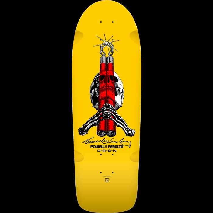 powell peralta Powell Peralta Skull & Nunchucks Bruce Lee Collab Skateboard Deck Yellow - 10 x 30