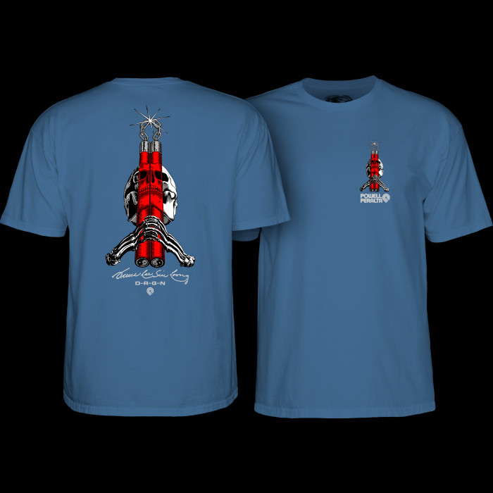 powell peralta Powell Peralta Skull & Nunchucks Bruce Lee Collab T-shirt - Indigo Blue