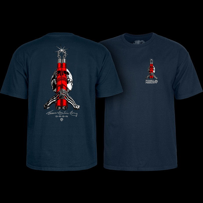 powell peralta Powell Peralta Skull & Nunchucks Bruce Lee Collab T-shirt - Navy
