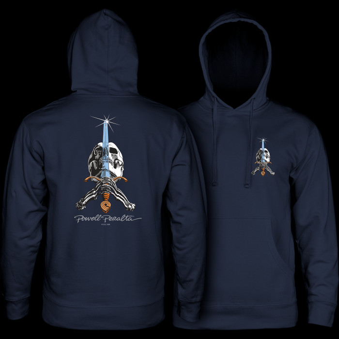 powell peralta Powell Peralta Skull & Sword Hooded Sweatshirt Navy