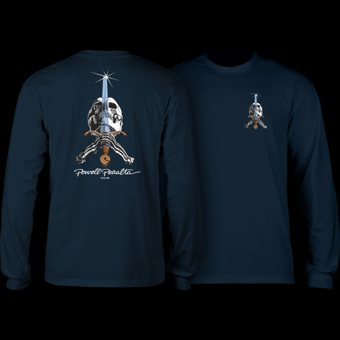 powell peralta Powell Peralta Skull & Sword L/S Shirt Navy