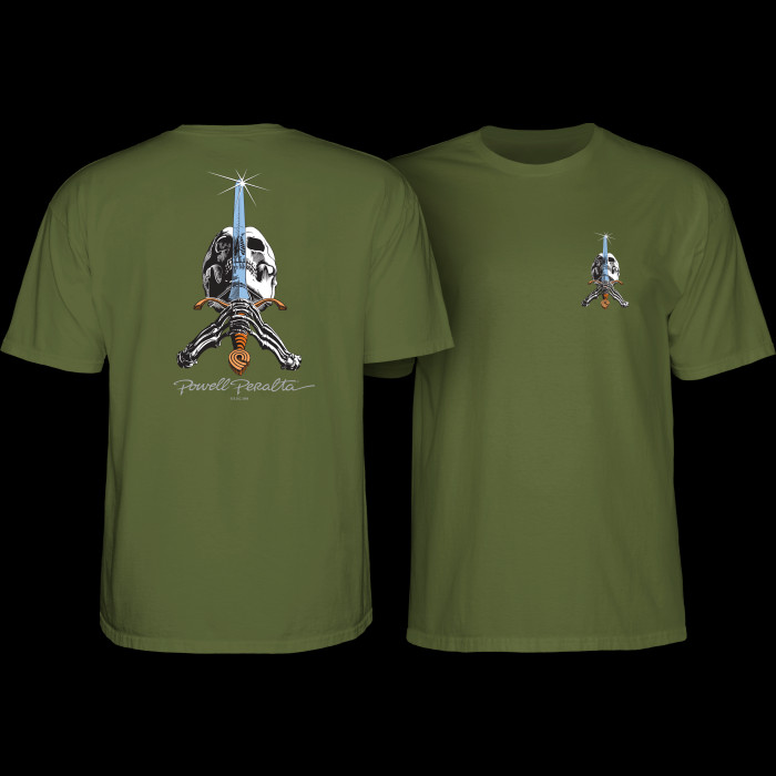 powell peralta Powell Peralta Skull & Sword T-Shirt Military Green