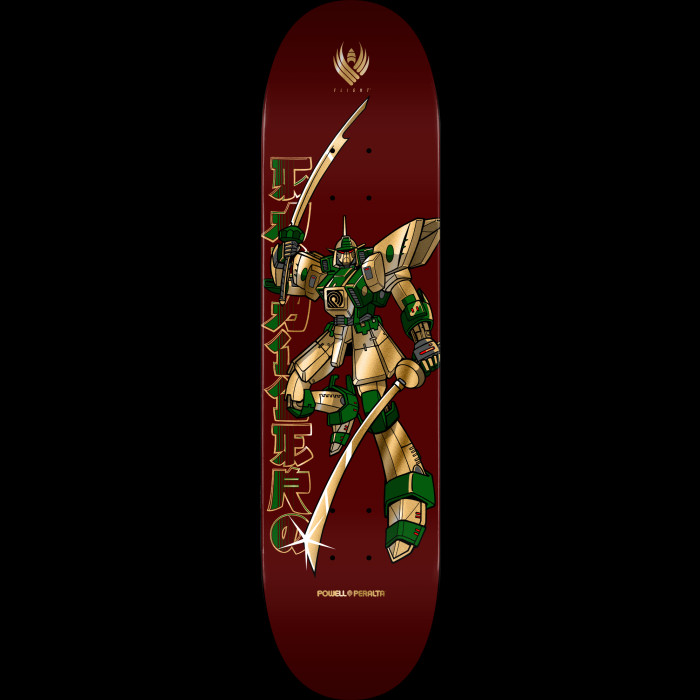 powell peralta Powell Peralta Steve Caballero Gundam FLIGHT Skateboard Deck Burgundy / Gold Foil - Shape 243 - K20 8.25 x 31.95