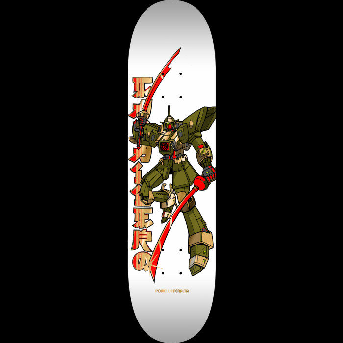 powell peralta Powell Peralta Steve Caballero Gundam Skateboard Deck White / Gold Foil - Shape 243 - K20 8.25 X 31.95