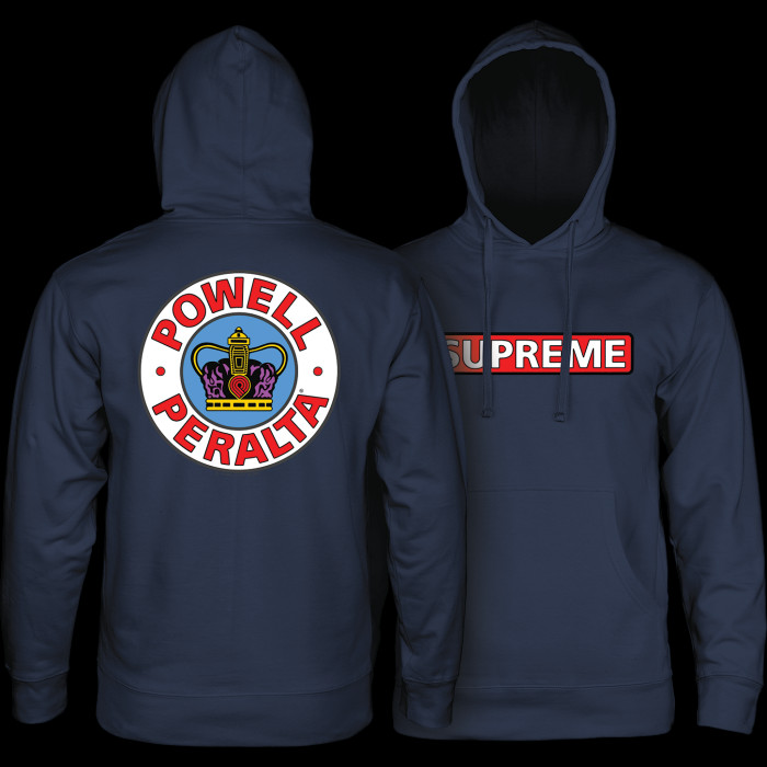 powell peralta Powell Peralta Supreme Hooded Sweatshirt Mid Weight Navy