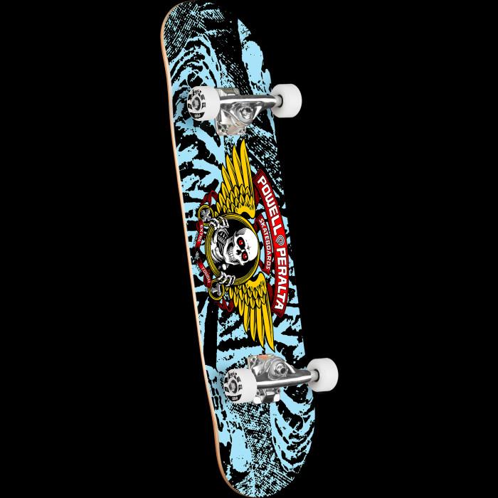 powell peralta Powell Peralta Winged Ripper Birch Complete Skateboard Black/Light Blue - 7 x 28