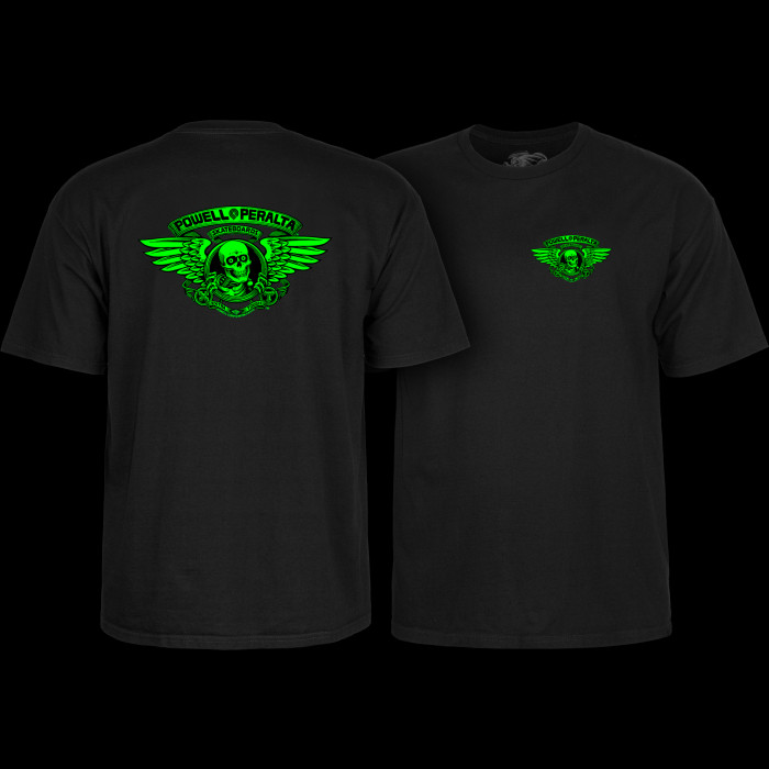 powell peralta Powell Peralta Winged Ripper T-Shirt Green Blacklight Black