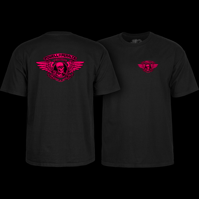 powell peralta Powell Peralta Winged Ripper T-Shirt Pink Blacklight Black