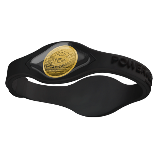 power balance Black Black with Black Lettering & Gold Hologram