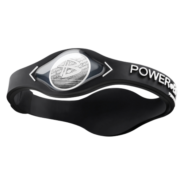 power balance Black Black with White Lettering & Silver Hologram